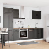 ZNTS 7 Piece Kitchen Cabinet Set Kalmar Black Engineered Wood 3314772