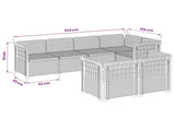 7-Seater Garden Sofa Rattan Look PP Anthracite 3444138