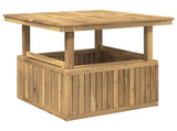 Garden Coffee Table Solid Acacia Wood Height Adjustable White 901706