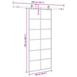 Sliding Door with Hardware Set Black 90x205 cm ESG Glass 3375851