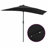 Garden Parasol Black 294 x 150 x 224 cm Polyester and Steel 42003273