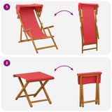 Deck Chair 4 pcs 3 Position Solid Eucalyptus Wood Red 3407796