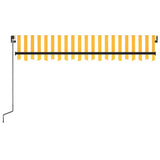 Manual Retractable Awning with LED 350x250 cm Yellow and White 3069083
