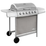 Gas BBQ Grill with 6 Burners Silver 48555