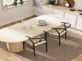 Set of Two Weave Dining Chairs with Y-Shaped Backrest Hemp Seat - Black/Beige T3398P377923