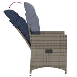 Reclining Garden Chairs 2 pcs with Cushions Grey Poly Rattan 365649