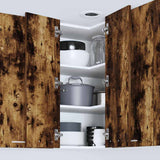 Hanging Cabinet Smoked Oak and White 57 x 57 x 80 cm 884294