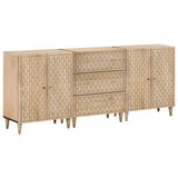 Side Cabinets 3 pcs 60x33x75 cm Solid Wood Mango 3206308