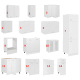 14 Piece Kitchen Cabinet Set Lyon" White Engineered Wood 3067666