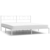 Metal Bed Frame without Mattress with Headboard White 180x200cm 355516