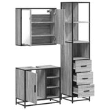 3 Piece Bathroom Furniture Set Grey Sonoma Engineered Wood 3301148