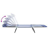 Folding Sun Lounger Navy Blue 182 x 55 x 85.5 cm Textilene 42003154