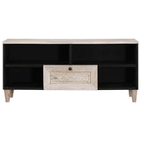 TV Cabinet Bleached White 100 x 33 x 46 cm Solid Mango Wood 4018132