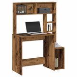 Desk with Shelves Old Wood 100x45x140 cm Engineered Wood 860443
