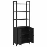 Book Cabinet Black Oak 60 x 24 x 161 cm Engineered Wood 883856