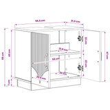 Bathroom Sink Cabinet HOORN Sonoma Oak 59.5 x 31.5x 56 cm 897227