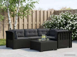 4-Seater Garden Sofa with Cushions Rattan Look PP Anthracite 3443979