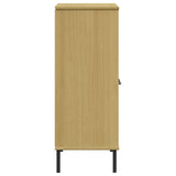 Bookcase with Metal Legs Brown 90x35x90.5 cm Solid Wood OSLO 351015