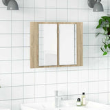 LED Mirror Cabinet Sonoma Oak Engineered Wood, Acrylic Medium 804959