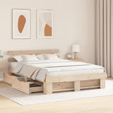 Bed Frame with Headboard Brown 140 x 200 cm Solid Pine Wood 3382274