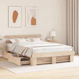 Bed Frame with Headboard Brown 160 x 200 cm Solid Pine Wood 3382268