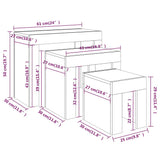 Nesting Coffee Tables 3 pcs Smoked Oak Engineered Wood 815984