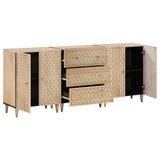 Side Cabinets 3 pcs 60x33x75 cm Solid Wood Mango 3206308