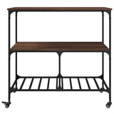 Kitchen Trolley Brown Oak 100x50x95 cm Engineered Wood 842310