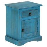 Bedside Table Solid Mango Wood 40x30x50 cm Blue 246150
