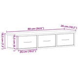 Wall Cabinet Black Oak 88x26x18,5 cm Engineered Wood 861994
