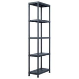 Storage Shelf Racks 5 pcs Black 125 kg 60x30x180 cm Plastic 276258