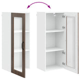 Wall Glass Cabinet PORTO Brown Oak 40 x 31 x 100 cm 885452