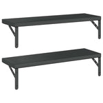 Wall Shelves 2 pcs 75x23.5 cm Black Stainless Steel 3214516