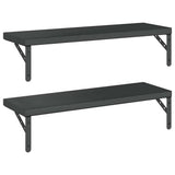 Wall Shelves 2 pcs 75x23.5 cm Black Stainless Steel 3214516