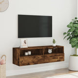 TV Wall Cabinet Smoked Oak 100x30x30 cm Engineered Wood 836890