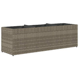 ZNTS Garden Planter with 3 Pots Grey 105x30x32 cm Poly Rattan 366418