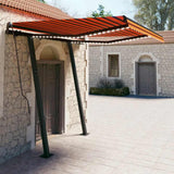 Manual Retractable Awning with LED 3.5x2.5 m Orange and Brown 3070125