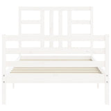 Bed Frame without Mattress White 100x200 cm Solid Wood Pine 3193912