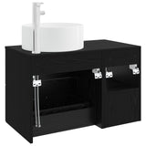 Bathroom Furniture Set 2 pcs Black Oak Engineered Wood 3403929
