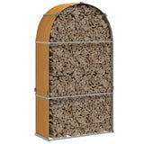 Log Holder Wood Look 120x45x210 cm Galvanised Steel 364582