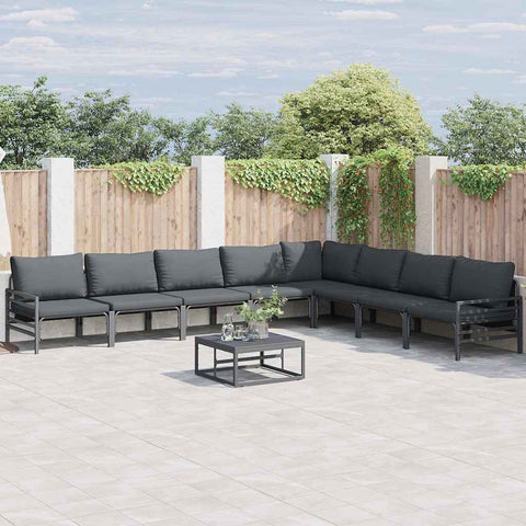 Garden Sofa Set with Cushion Anthracite Steel 3378995