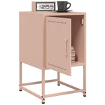 ZNTS Bedside Cabinets 2 pcs Pink 36x39x60.5 cm Steel 846449