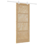 Sliding Door Manual White 83 x 211 cm Solid pine wood and steel 3333562