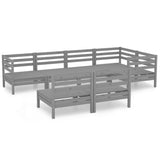 7 Piece Garden Lounge Set Solid Pinewood Grey 3082749