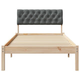 Bed frame Brown and dark grey 90 x 190 cm Solid pine wood 878645