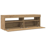 TV Cabinet with LED Lights Artisan Oak 120x35x40 cm Engineered Wood 856306