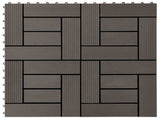 Decking Tile 22 pcs Dark Brown 30 x 30 cm WPC 3444836