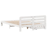 Bed Frame without Mattress White 140x190 cm Solid Wood Pine 3309873