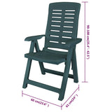 Reclining Folding Chairs 6 pcs Plastic Green 275070