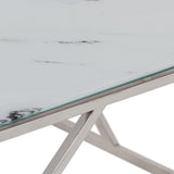 Coffee Table Silver Stainless Steel and Tempered Glass 349947